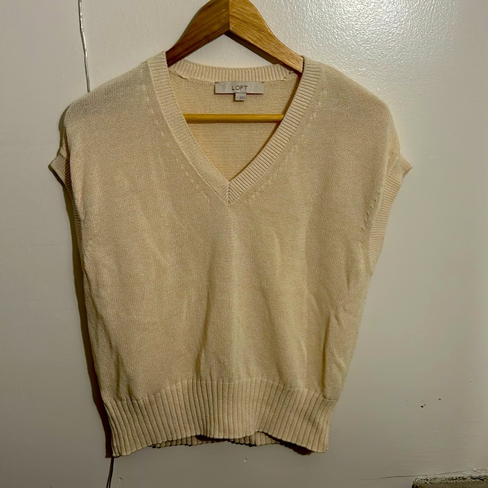 Beige vest from Loft, size small.